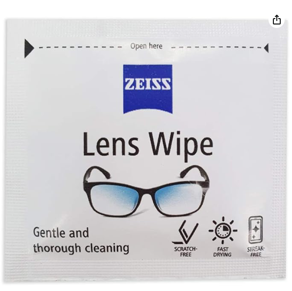 
                  
                    ZEISS Lens Wipes 1 x box = Pack of 50 wipes
                  
                